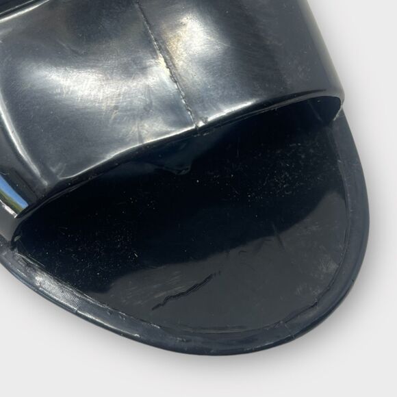 Black Jelly Strap Sandals Sz 10 Chic Goth Summer Platform Sandals - Picture 5 of 9